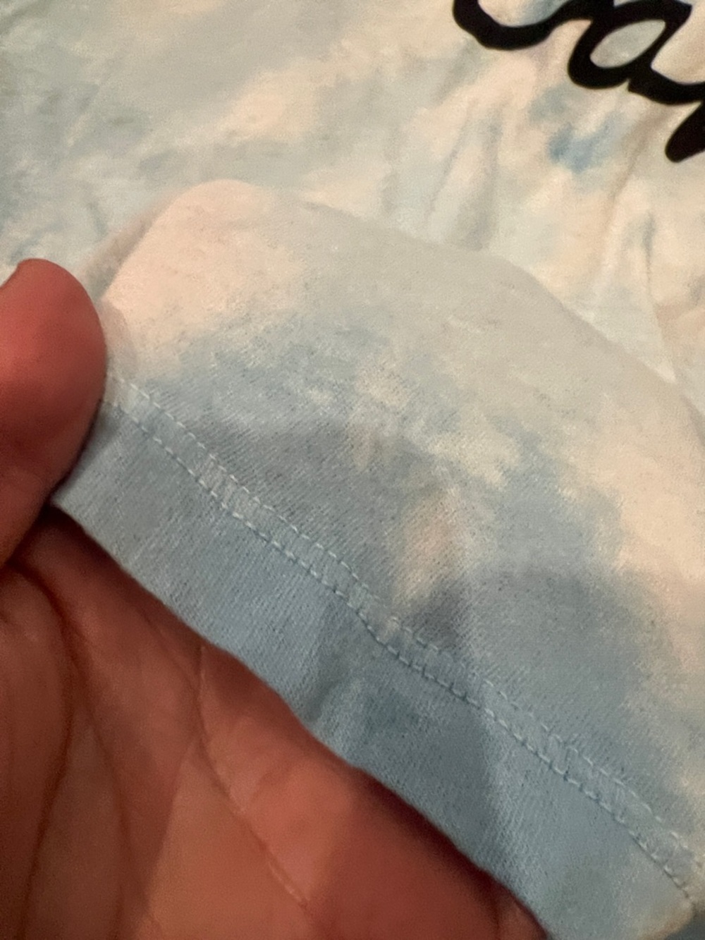 perfectwhitetee Light Blue Tie-Dye "Rather Be At Camp" V-Neck Tee - Picture 3 of 3